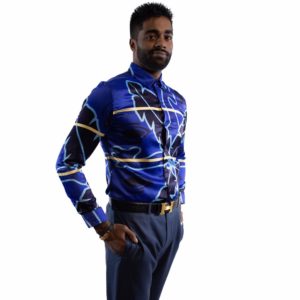 Tropical Azure Blue Dress Shirt