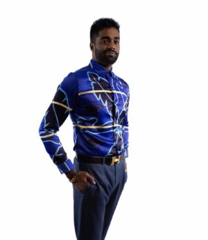 Tropical Azure Blue Dress Shirt