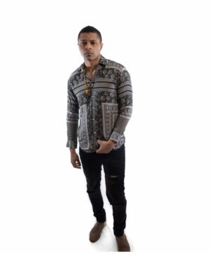 Multi shade Bandanna Print Dress Shirt